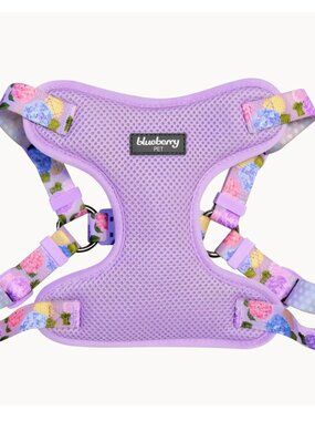 NWT - Blueberry Pet Rose Flower Print Padded Dog Harness Vest - Purple